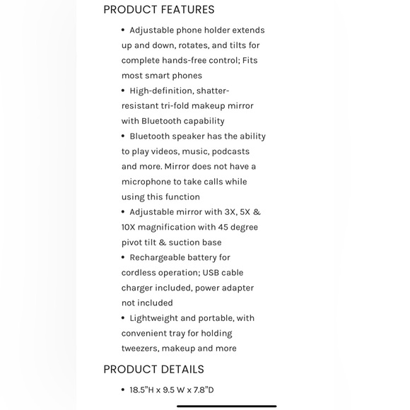 Glo Tech adjustable Bluetooth adjustable mirror. - Picture 3 of 8